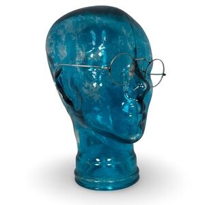 Antique Round Wire Spectacles Frames Silver Metal Cable Temple Glasses Steampunk